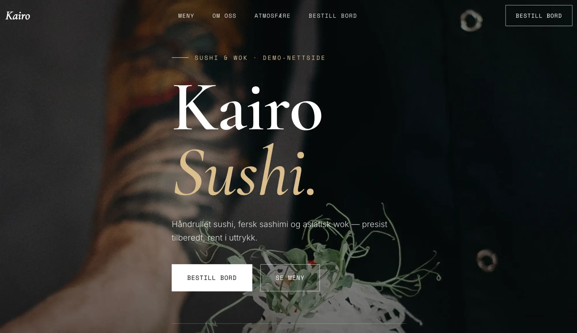 Screenshot of the Kairo Sushi concept demo, made by Mangset Digital.